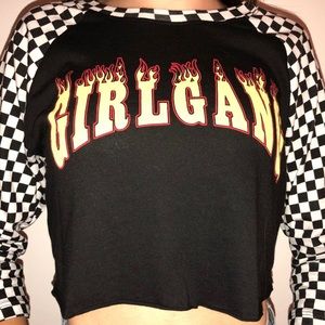 flame checkered fire long sleeve